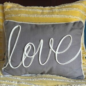 Grey & White Love Accent Pillow 🩶 🤍
